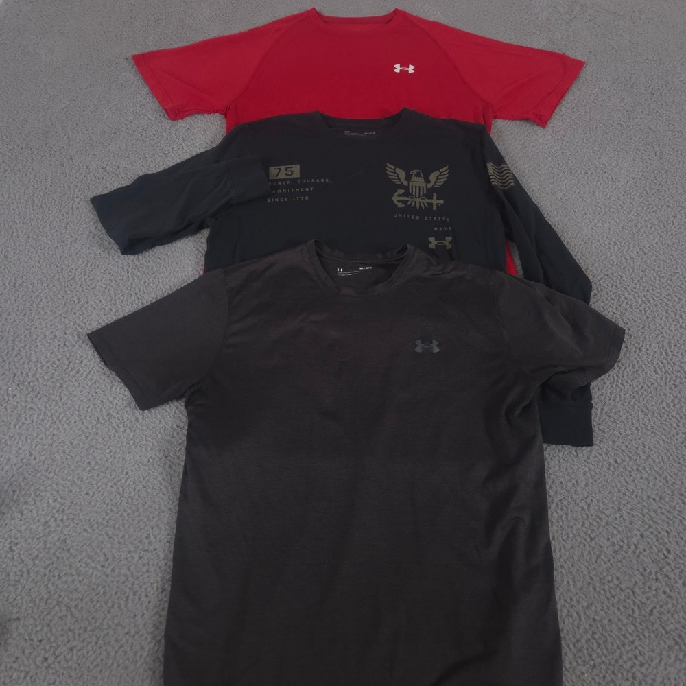LOT OF 3 Under Armour Shirt Mens M Multi Performance Training‎ Vent 2.0 Graphic